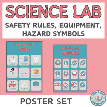 Preview of Science Lab: Safety Rules, Lab equipment, Hazard symbols POSTERS