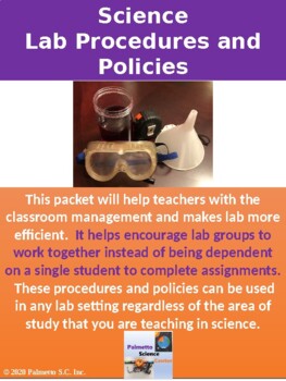 Preview of Science Lab Procedures and Policies (Classroom Management)