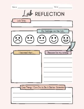 Preview of Science Lab Reflection Worksheet