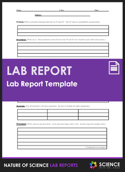 Preview of Lab Report Template With Writing Prompts With Scaffolding Levels