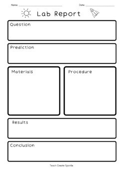 Science Lab Report For Any Science Experiment | Science Method | Printable