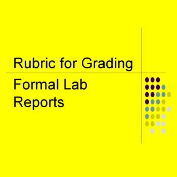 Preview of Science Lab Report Grading Rubric