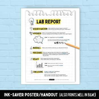 Science Lab Report Printables Kit: Poster, Handout, and Graphic Organizer