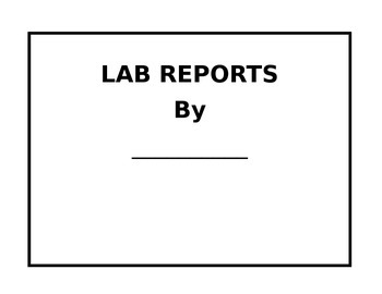 Preview of Science Lab Reports; Lucy Calkin Unit 2