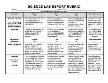 science worksheet rubric