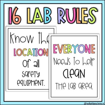 Science Lab Rules Posters - 16 Lab Rules - Classroom Rules by Science ...