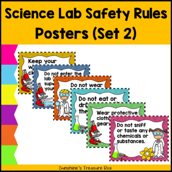 Science Lab Rules Posters - 17 Posters | Set 2 Lab Safety Rules| Printable