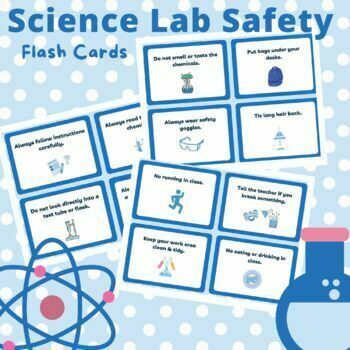 Preview of Science Lab Rules Safety Flash Cards - Printable Science Activities.