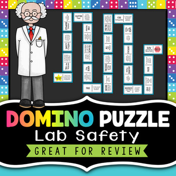 Preview of Science Lab Safety Activity - Domino Review Puzzle