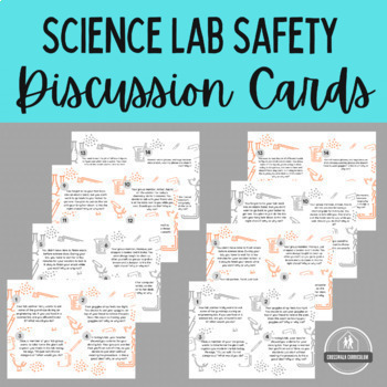Preview of Science Lab Safety Activity Lab Safety Scenario Discussion Cards