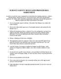 Science Lab Safety Contract, Lab Safety Worksheet and Answer Key