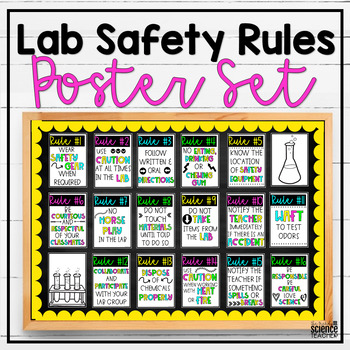 Preview of Science Lab Safety Poster Set- 20 Print & Go Posters