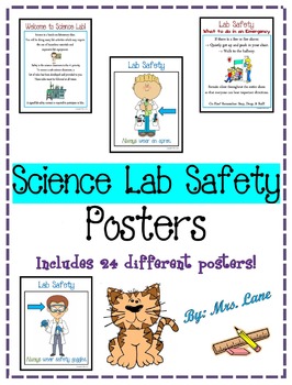 Preview of Science Lab Safety Posters (Includes 24 Different Posters!)