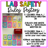 Lab Safety Posters Fun and Bright! (Pre-Written and Editable)