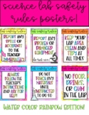 Science Lab Safety Posters Watercolor