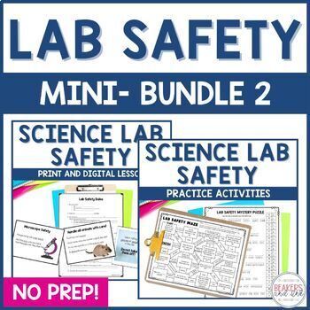 Preview of Science Lab Safety Presentation Notes and Practice Worksheets Activities