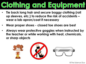 Science Lab Safety Procedures - PowerPoint and Notes by The Science Duo