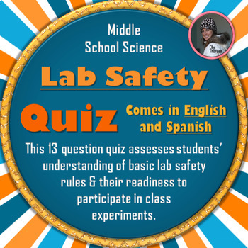 Preview of Science Laboratory Safety Quiz in English and Spanish