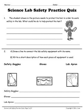Science Lab Safety Reviews and Assessments by Mrs. Lane | TpT
