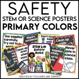 Science Safety Posters in Primary Colors