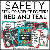 Science Safety Posters in Red and Teal