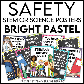 Science Safety Posters in Bright Pastel Colors | TPT