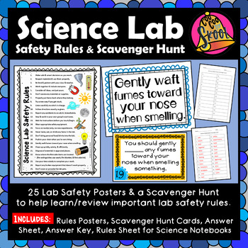 Preview of Science Lab Safety Rules & Scavenger Hunt