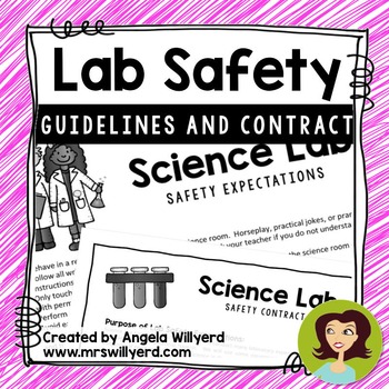Preview of Science Lab Safety Rules and Student / Parent Contract {Back to School}