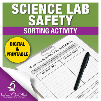 Preview of Science Lab Safety Sorting Activity - Biology Curriculum