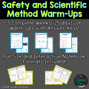 Preview of Science Lab Safety Warm-Ups (Bell Ringers)