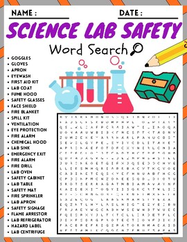 Science Lab Safety Word Search Puzzle Worksheets Activities | TPT
