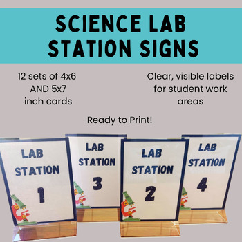 Preview of Science Lab Station Signs | 12 Sets of 4x6 AND 5x7 Inch Cards | Printable Decor