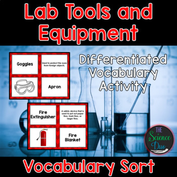 Preview of Science Lab Tool and Equipment Vocabulary Sort