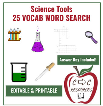 Preview of Science Lab Tools Crossword Worksheet
