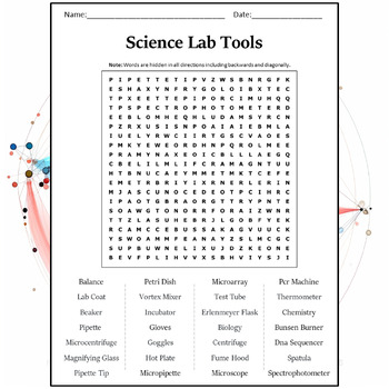 Science Lab Tools Word Search Puzzle Worksheet Activity by Word Search ...