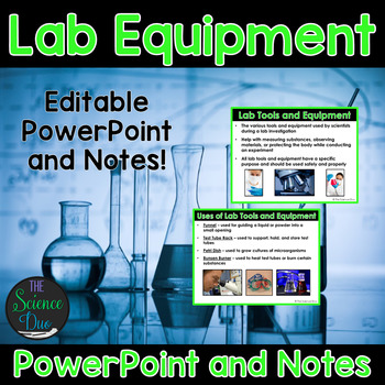 Preview of Science Lab Tools and Equipment - PowerPoint and Notes