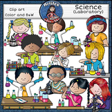 Science: Lab clip art set -Color and B&W-