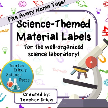 Preview of Science-Themed Materials Labels-Name Tag Size