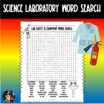 Science Laboratory | Lab Safety and Tools Activity | Word Search