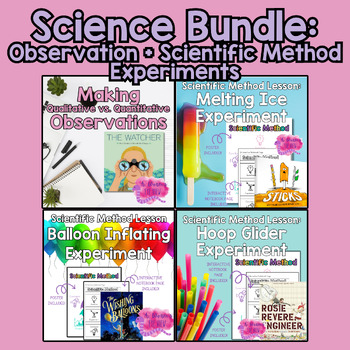 Preview of Science Lesson Bundle for Upper Elementary Scientific Method Observations Intro