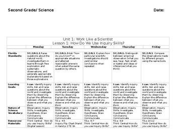 Preview of Science Lesson Plans Aligned with Science Fusion Second grade