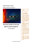 Science Literacy Activity #7 Nuclear Fusion in the Sun and