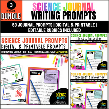 Preview of Science Literacy Bundle: Journal Prompts, Tasks & Activities