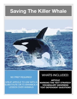 Preview of Science Literacy: Killer Whales