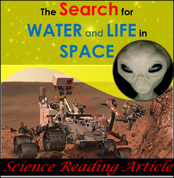 Preview of Science Literacy Reading Article - Water and Life:  Our Search in Space