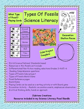 Preview of Distance Learning Science Literacy: Types of Fossils