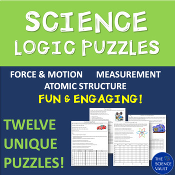 Preview of Science Logic Puzzle Bundle Measurements, Motion, Force, Atomic Structure