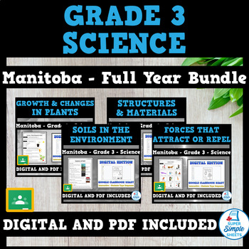 Preview of Science - Manitoba Grade 3 - Full Year Bundle - Clusters 1, 2, 3, 4 - UPDATED!