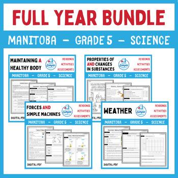 Preview of Manitoba Grade 5 Science - Full Year Bundle - Clusters 1, 2, 3, 4