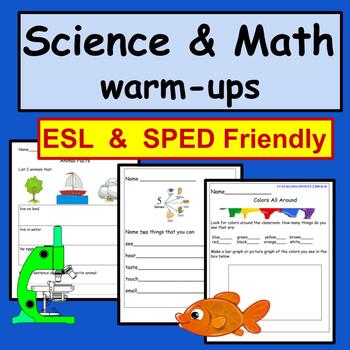 Preview of Science & Math: ESL Newcomer Curriculum- ESL-SPED Beginner ESL Worksheets